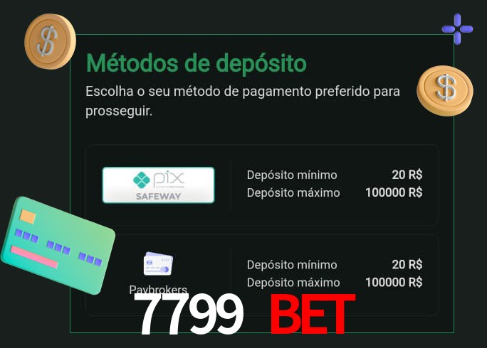 O cassino 7799 Bet oferece uma grande variedade de métodos de pagamento